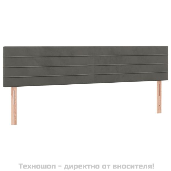 Боксспринг легло с матрак, тъмносиво, 200x200 см, кадифе