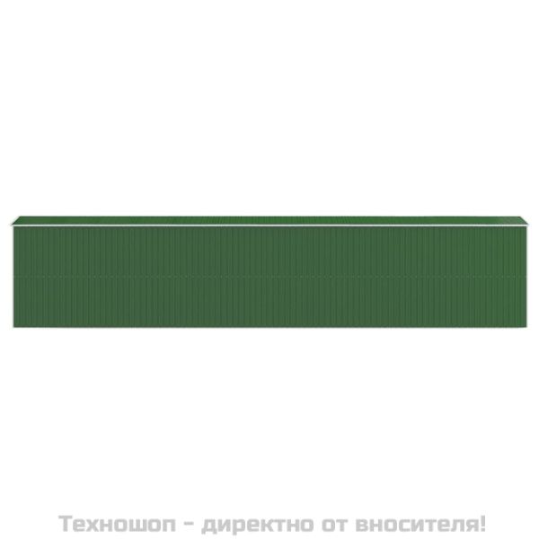 Градинска барака зелена 192x1021x223 см поцинкована стомана
