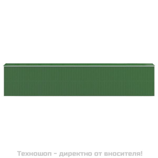 Градинска барака зелена 192x938x223 см поцинкована стомана