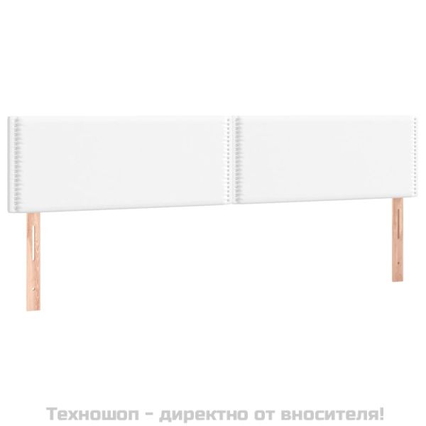 Боксспринг легло с матрак, бяло, 200x200 см, изкуствена кожа