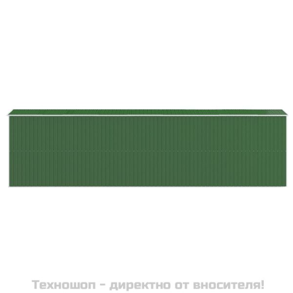 Градинска барака зелена 192x772x223 см поцинкована стомана