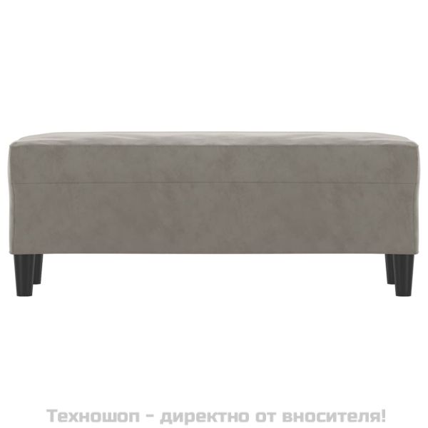 Пейка, светлосива, 100x35x41 см, кадифе