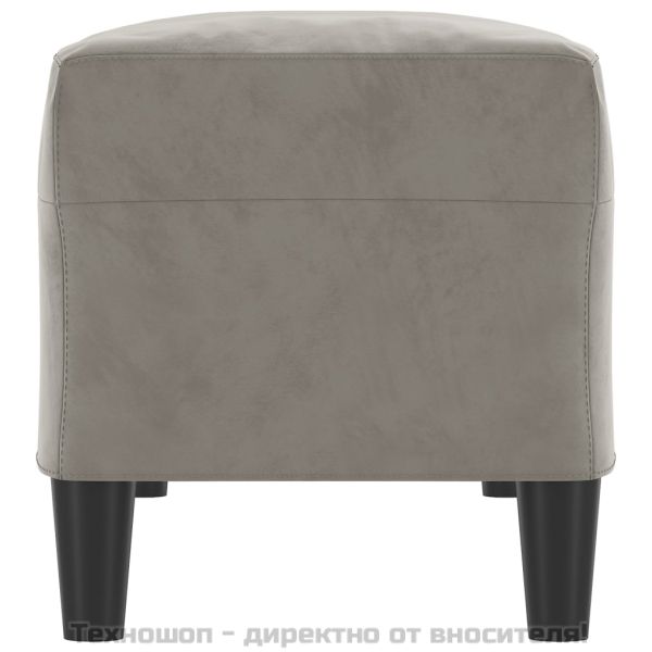 Пейка, светлосива, 100x35x41 см, кадифе