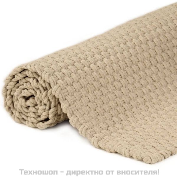 Килим правоъгълен естествен 120x180 см памук