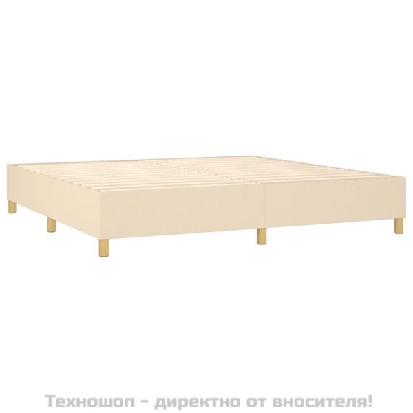 Боксспринг легло с матрак, кремаво, 200x200 см, плат