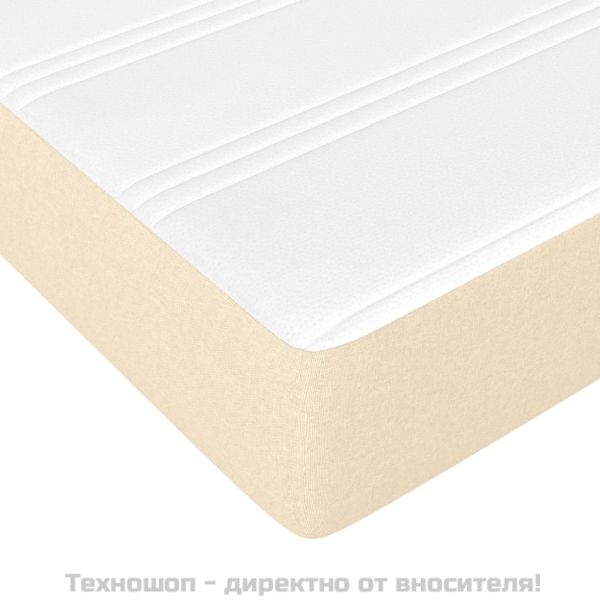 Боксспринг легло с матрак, кремаво, 200x200 см, плат