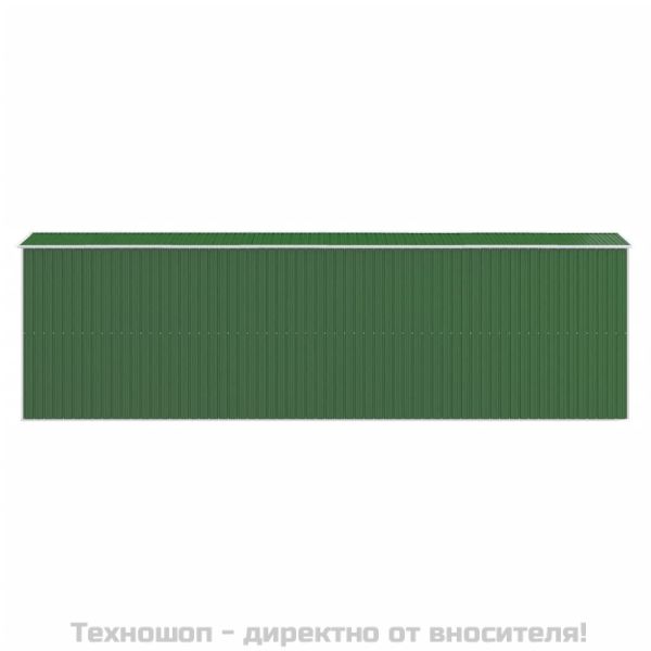 Градинска барака зелена 192x689x223 см поцинкована стомана