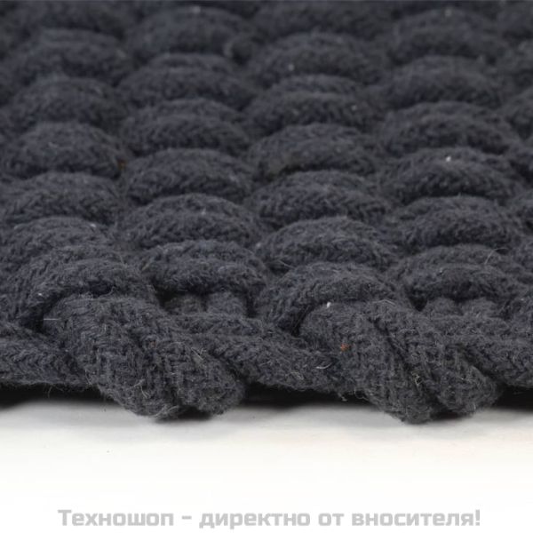 Килим правоъгълен антрацит 160x230 см памук