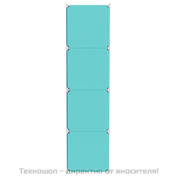 Детски кубичен шкаф за съхранение с 12 куба, зелен, PP