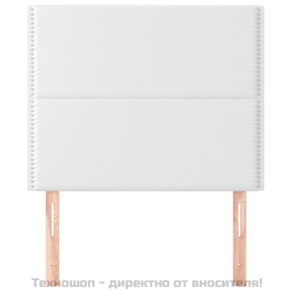 Табла за легло, бяла, 100x5x118/128 см, изкуствена кожа