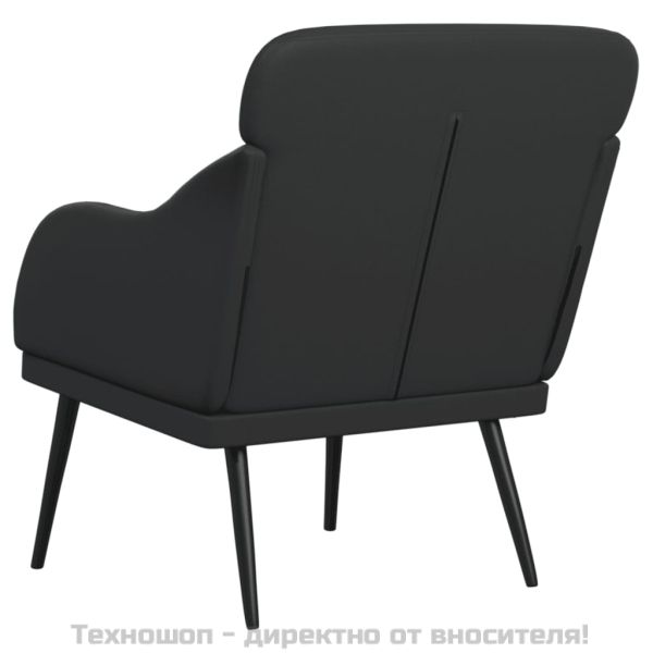 Фотьойл, черен, 63x76x80 см, изкуствена кожа