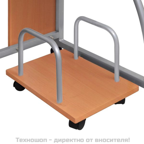 Компютърно бюро, кафяво, 110x52x88,5 см, инженерно дърво