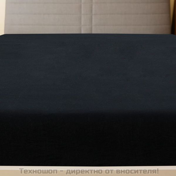 Чаршаф с ластик, черен, 90x200 см, памук