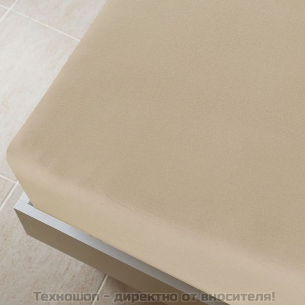 Чаршаф с ластик, таупе, 90x200 см, памук