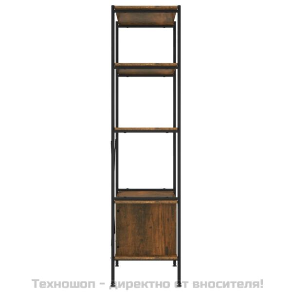 Стелаж на 5 нива с шкаф 80x40x163 см стомана и инженерно дърво