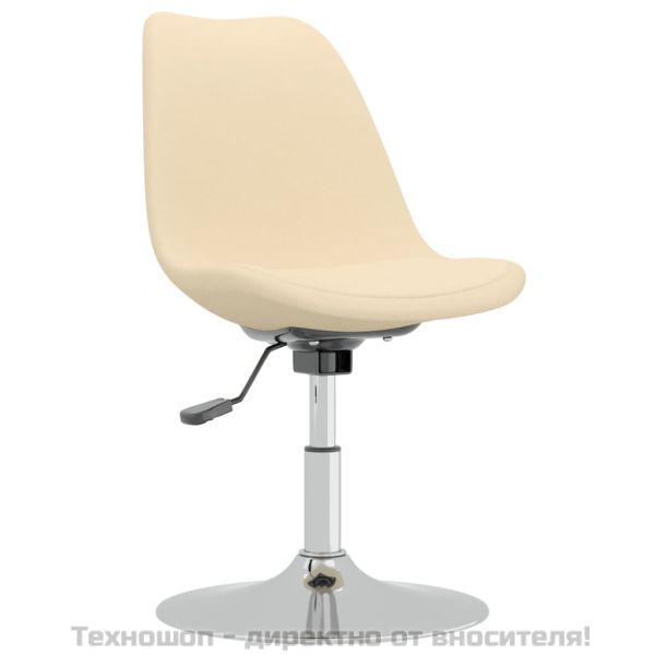 Въртящи се трапезни столове, 4 бр, кремави, текстил