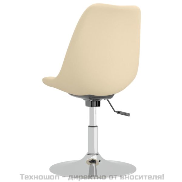 Въртящи се трапезни столове, 4 бр, кремави, текстил