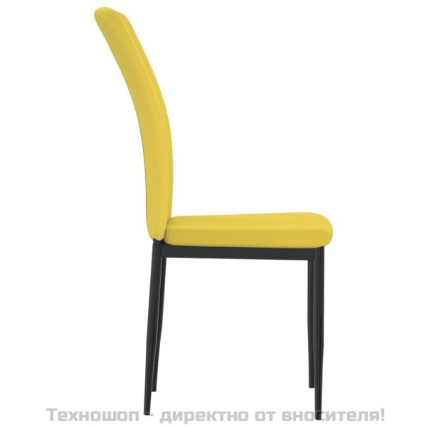 Трапезни столове, 4 бр, горчица, кадифе