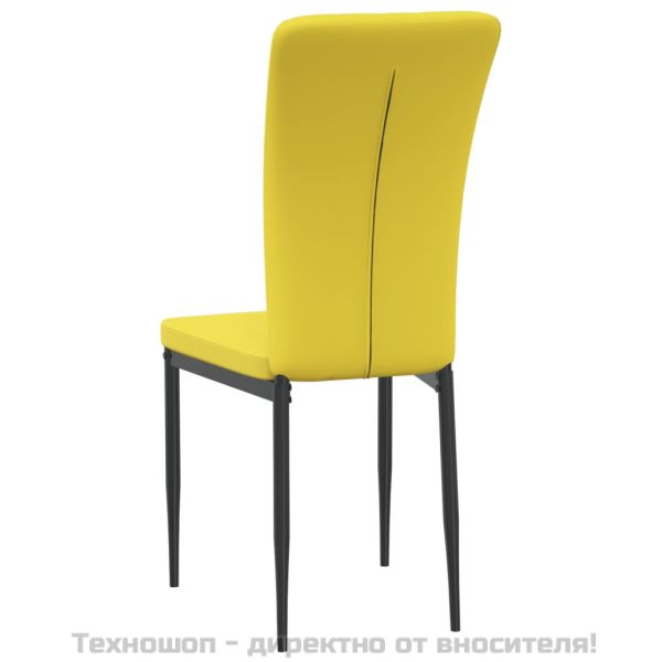 Трапезни столове, 4 бр, горчица, кадифе