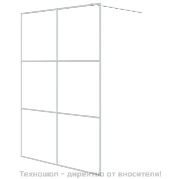 Параван за баня, бял, 140x195 см, прозрачно ESG стъкло