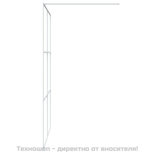 Параван за баня, бял, 140x195 см, прозрачно ESG стъкло