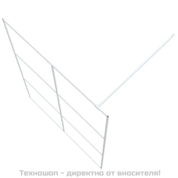 Параван за баня, бял, 140x195 см, прозрачно ESG стъкло