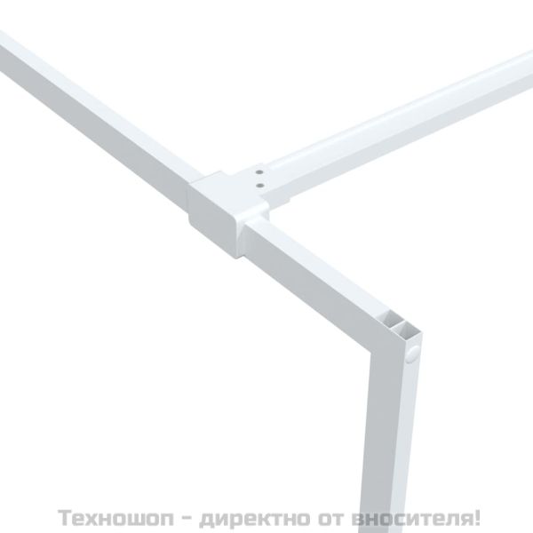 Параван за баня, бял, 140x195 см, прозрачно ESG стъкло