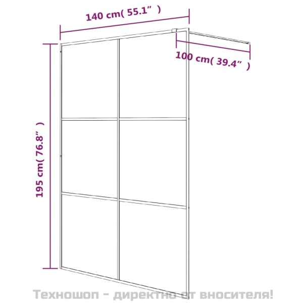 Параван за баня, бял, 140x195 см, прозрачно ESG стъкло