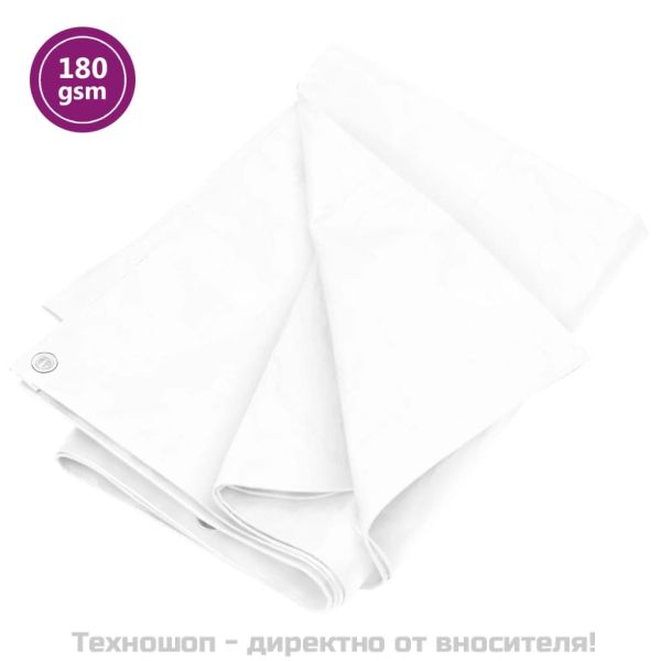 Брезент, 180 г/м², 3x4 м, бял, HDPE