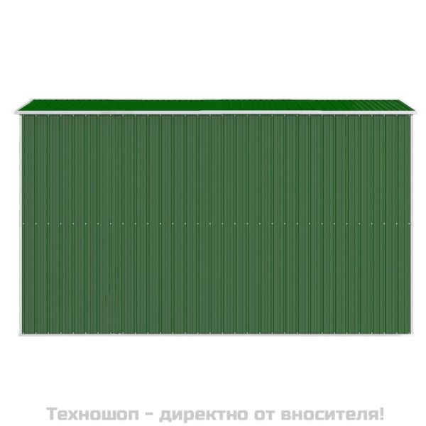 Градинска барака зелена 192x357x223 см поцинкована стомана