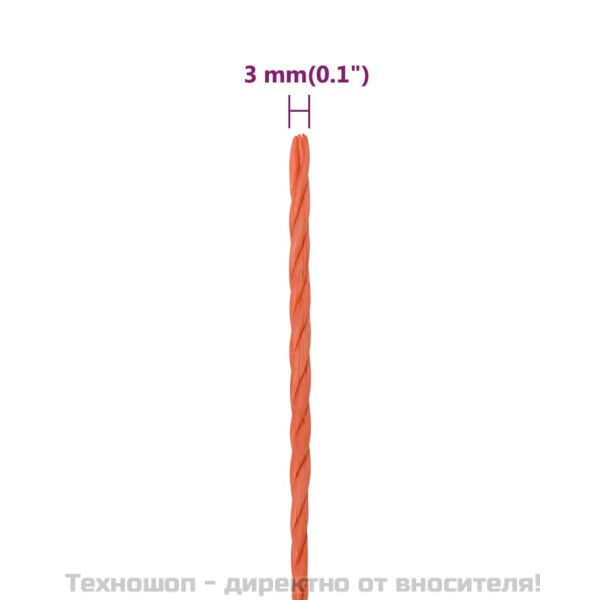 Работно въже оранжево 3 мм 100 м полипропилен