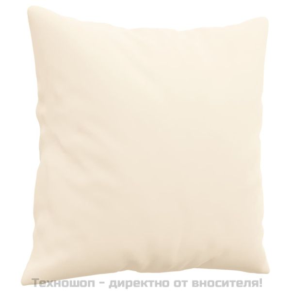 Декоративни възглавници, 2 бр, кремави, 40x40 см, кадифе