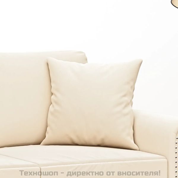 Декоративни възглавници, 2 бр, кремави, 40x40 см, кадифе
