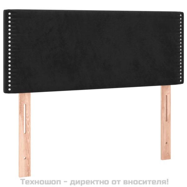 Боксспринг легло с матрак, черно, 80x200 см, кадифе