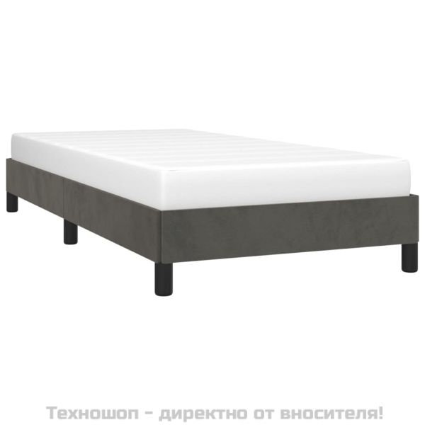 Рамка за легло без матрак, тъмносива, 80x200 см, кадифе