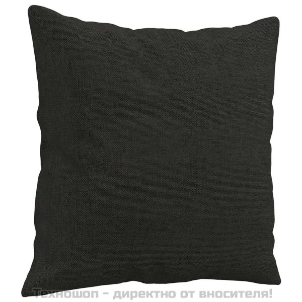Декоративни възглавници, 2 бр, черни, 40x40 см, плат