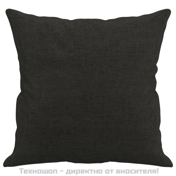 Декоративни възглавници, 2 бр, черни, 40x40 см, плат