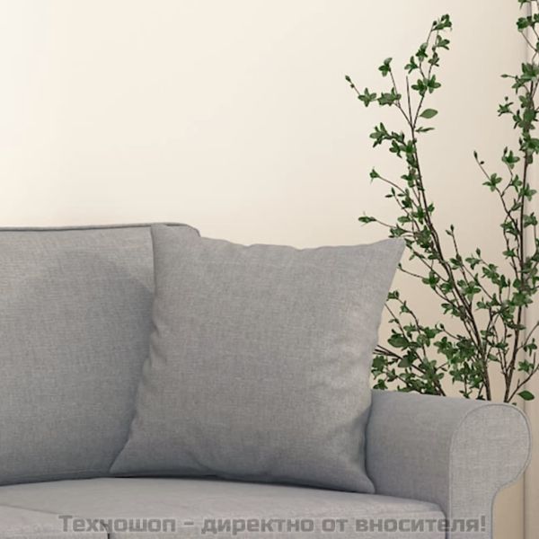 Декоративни възглавници, 2 бр, светлосиви, 40x40 см, плат