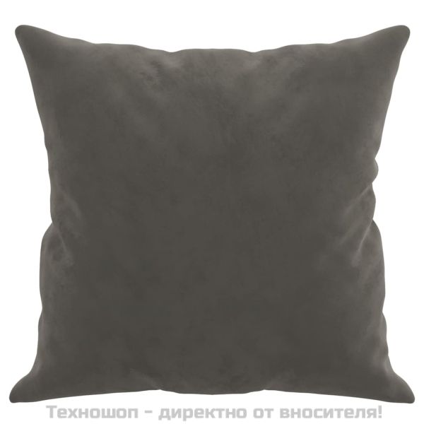 Декоративни възглавници, 2 бр, тъмносиви, 40x40 см, кадифе