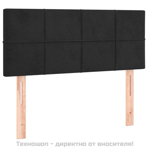 Боксспринг легло с матрак, черно, 80x200 см, кадифе