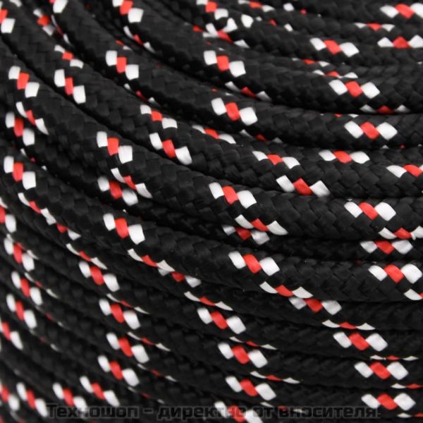 Въже за лодка черно 10 мм 100 м полипропилен