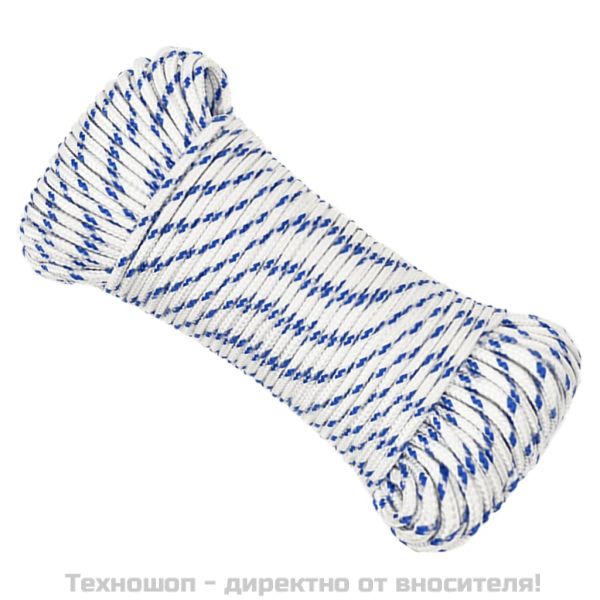 Въже за лодка бяло 3 мм 50 м полипропилен