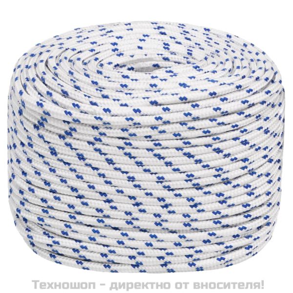 Въже за лодка бяло 6 мм 25 м полипропилен