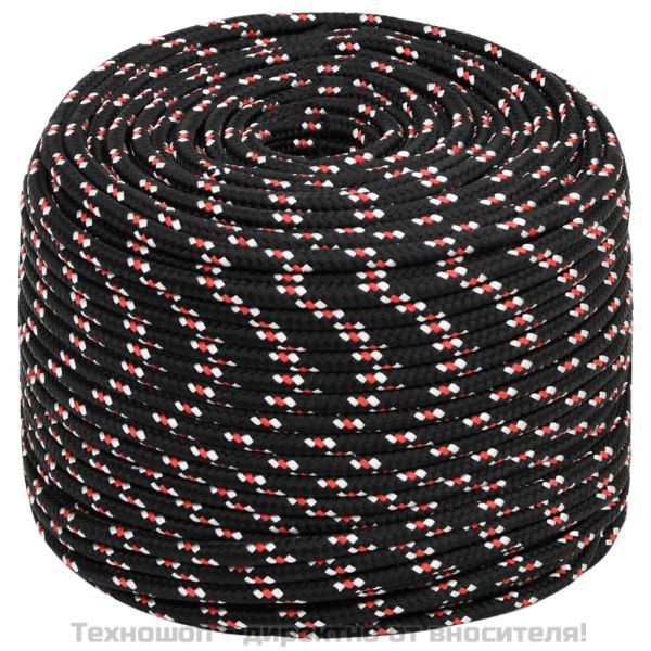 Въже за лодка черно 6 мм 25 м полипропилен