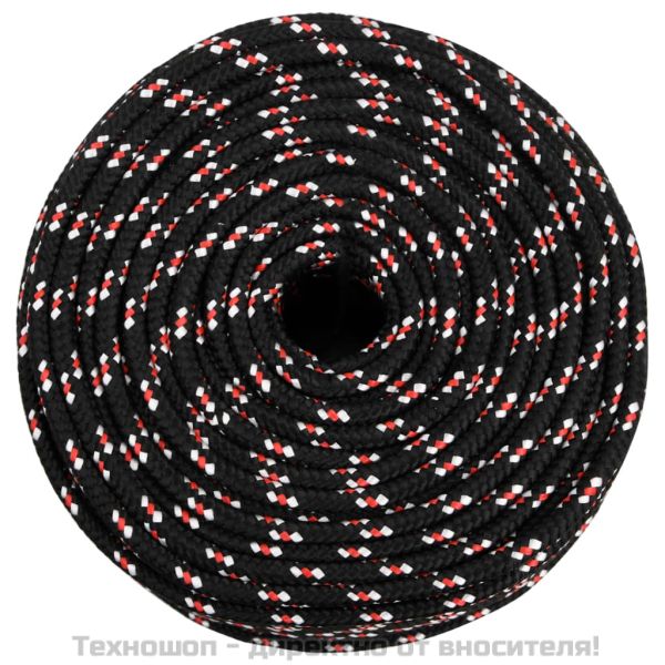 Въже за лодка черно 6 мм 25 м полипропилен