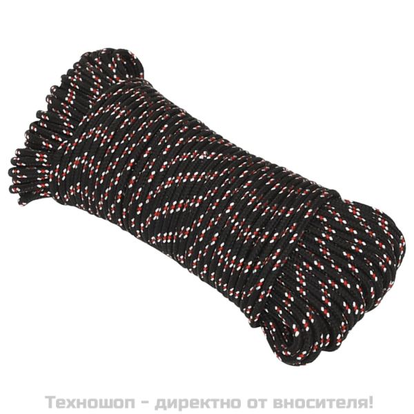 Въже за лодка черно 5 мм 50 м полипропилен