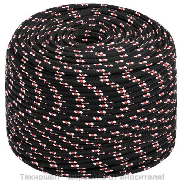 Въже за лодка черно 6 мм 50 м полипропилен