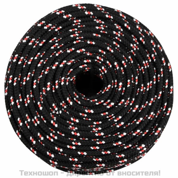 Въже за лодка черно 6 мм 50 м полипропилен
