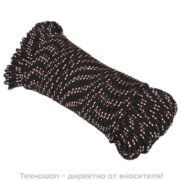 Въже за лодка черно 3 мм 100 м полипропилен
