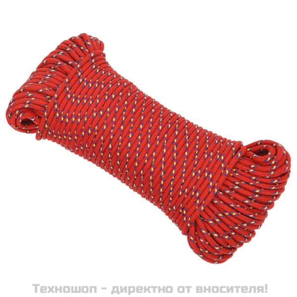 Въже за лодка Червено 3 мм 25 м полипропилен